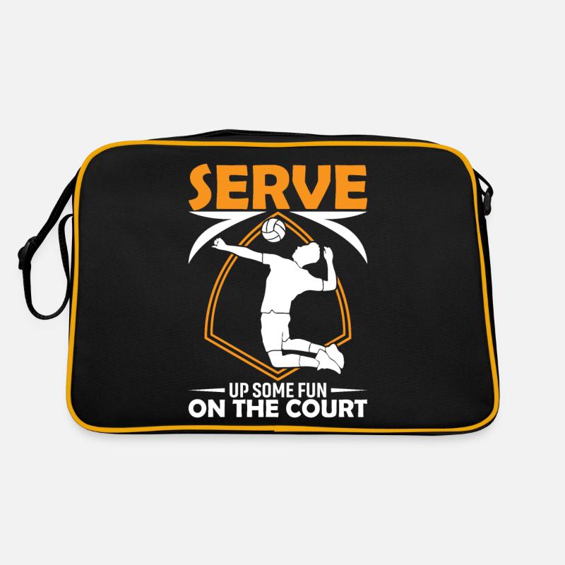 Servieren Sie Spaß auf dem Platz Retro Tasche