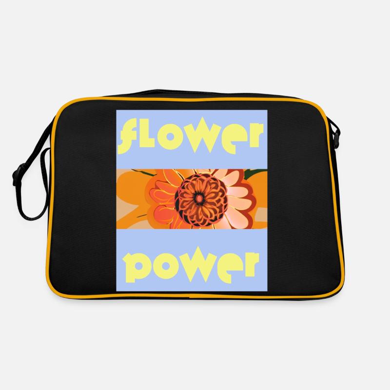 Ciel bleu : Flower Power avec fleur d’oranger Sac Retro