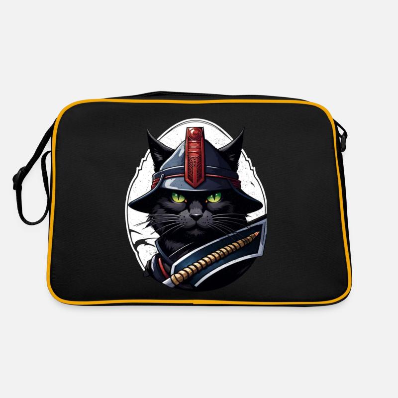 Ninja Katze - Samurai Kätzchen Retro Tasche