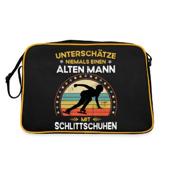 Never underestimate old man with skates - Retro Bag - black/gold - Back
