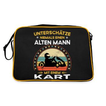 Never underestimate old man with a kart - Retro Bag - black/gold - Back
