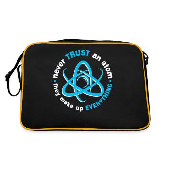 Never trust an atom - they invent everything - Retro Bag - black/gold - Back