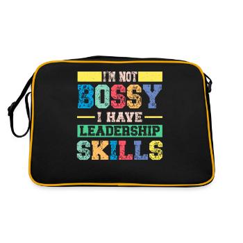 Ich Bin Nicht Herrisch Ich Habe Führungskompetenz - Retro Tasche - Schwarz/Gold - Hinten