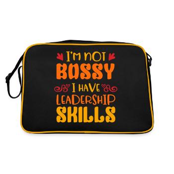 Ich Bin Nicht Herrisch Ich Habe Führungskompetenz - Retro Tasche - Schwarz/Gold - Hinten