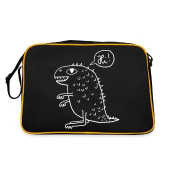 Dino blanc - Sac Retro - noir/or - Dos