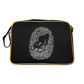 Rennrad Fingerprint Dynamik - Retro Tasche - Schwarz/Gold - Hinten