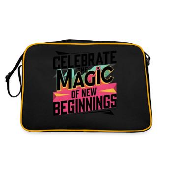 Célébrez la magie des nouveaux départs Impression artistique - Sac Retro - noir/or - Dos