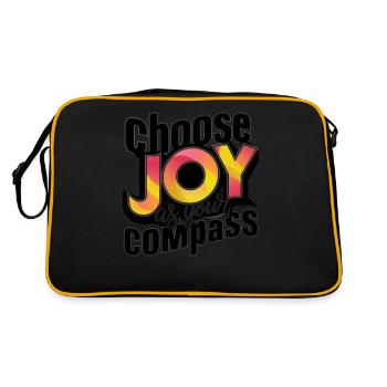 Choisissez la joie comme impression artistique de votre boussole - Sac Retro - noir/or - Dos