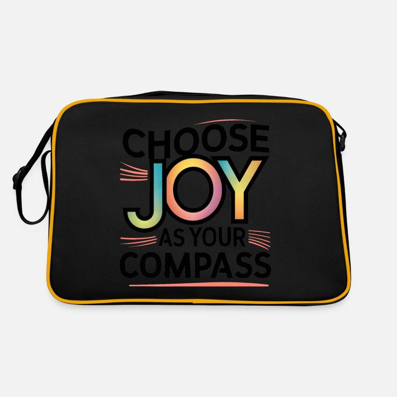 Wählen Sie Freude als Kompass - Inspirational Print Retro Tasche