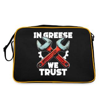 Chez Greese, nous faisons confiance - pour la vraie mécanique - Sac Retro - noir/or - Dos