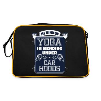 Meine Art Von Yoga Ist Unter Motorhauben Biegen - Retro Tasche - Schwarz/Gold - Hinten
