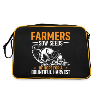 Farmers Sow Seeds Of Hope For A Bountiful Harvest - Retro Bag - black/gold - Back