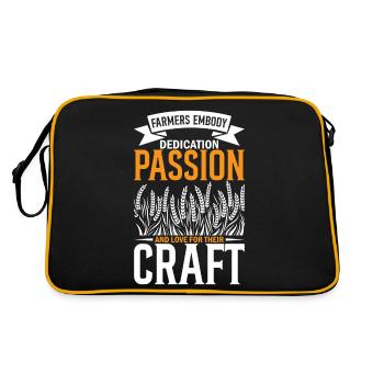 Landwirte verkörpern Hingabe, Leidenschaft und Liebe für T - Retro Tasche - Schwarz/Gold - Hinten