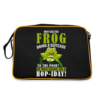 Why Did The Frog Bring A Suitcase To The Pond? He - Retro Bag - black/gold - Back