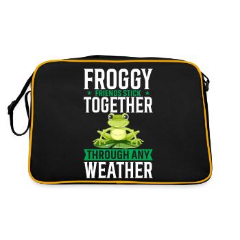 Froggy Friends Stick Together Through Any Weather. - Retro Bag - black/gold - Back