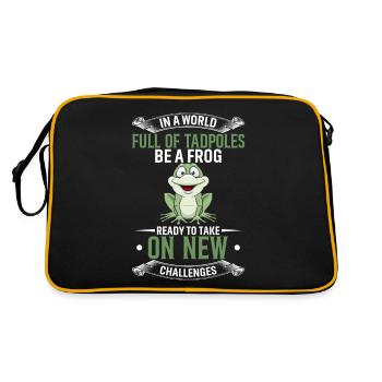 Dans un monde plein de têtards, soyez une grenouille prête à prendre - Sac Retro - noir/or - Dos