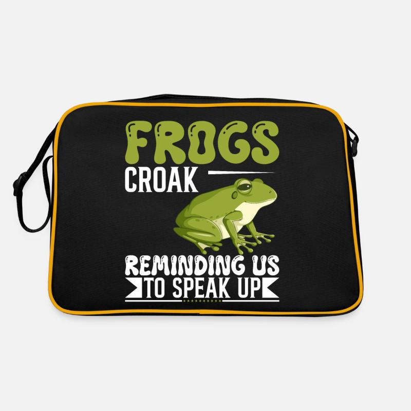 Frogs Croak, Reminding Us To Speak Up. Retro Bag