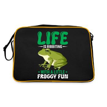 Life Is Ribbiting With A Little Froggy Fun - Retro Bag - black/gold - Back