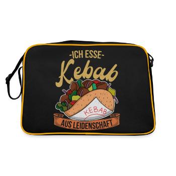 Je suis passionné par les kebabs Doner kebab cuisine Turquie - Sac Retro - noir/or - Dos
