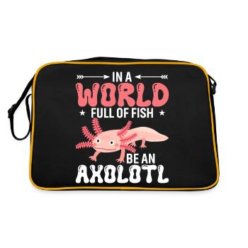 In A World Full Of Fish, Be An Axolotl. - Retro Bag - black/gold - Back