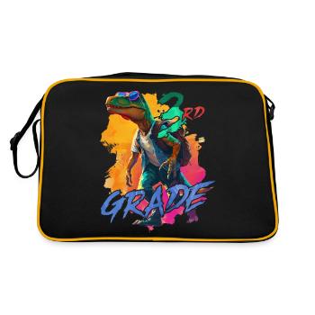 Dino School Bag 3rd Grade Elementary School Boy - Retro Bag - black/gold - Back