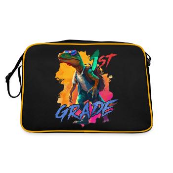 Dino Satchel 1st Grade Enrollment Boy - Retro Bag - black/gold - Back