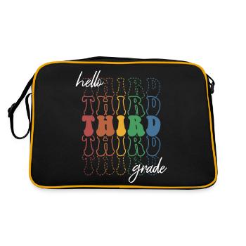 Bonjour 3e année rétro Groovy cadeau de l’école primaire - Sac Retro - noir/or - Dos
