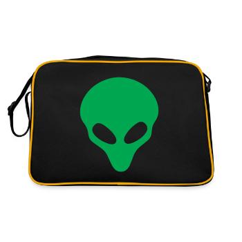Tête d’extraterrestre vert drôle vie extraterrestre cool - Sac Retro - noir/or - Dos