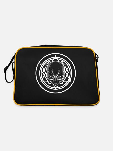 Géométrie sacrée Extraterrestre TShirt Vie extraterrestre - Sac Retro - noir/or - Dos