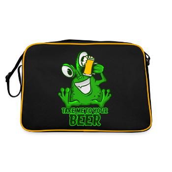 Take Me To Your Beer T-Shirt Vert Espace Drôle - Sac Retro - noir/or - Dos