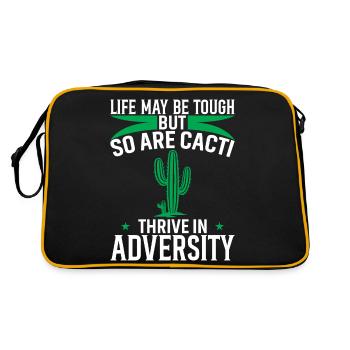 Life May Be Tough, But So Are Cacti - Thrive In Ad - Retro Bag - black/gold - Back