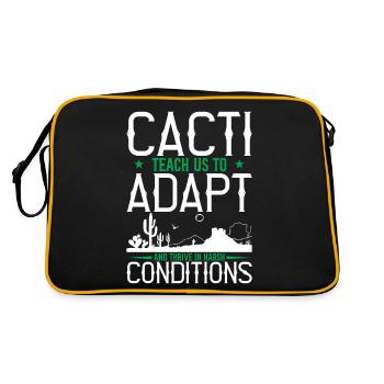 Cacti Teach Us To Adapt And Thrive In Harsh Condit - Retro Bag - black/gold - Back