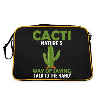 Cactus : la façon dont la nature dit « Parlez à la main ». - Sac Retro - noir/or - Dos