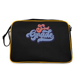 1st Grade Funny Elementary School Outfit Groovy Girl - Retro Bag - black/gold - Back