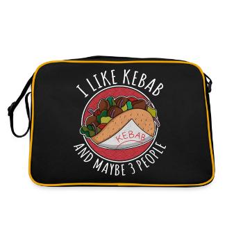 J’aime le kebab et peut-être la cuisine de rue de 3 personnes - Sac Retro - noir/or - Dos