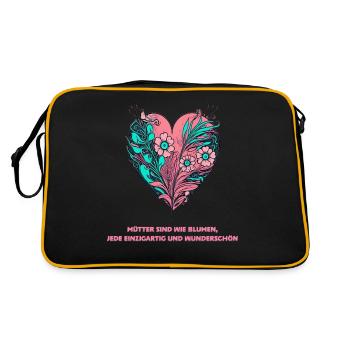 Cœur de fleur : chaque mère est unique et merveilleuse - Sac Retro - noir/or - Dos