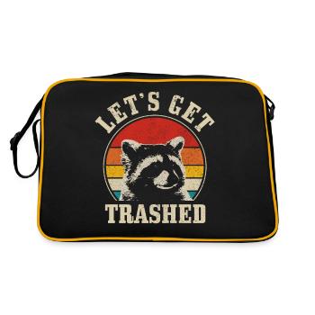 Cadeau drôle de raton laveur - Sac Retro - noir/or - Dos