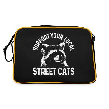 Cadeau drôle de raton laveur - Sac Retro - noir/or - Dos