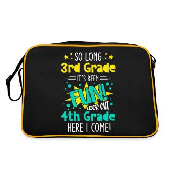 4th Grade Elementary School Funny Saying Young School - Retro Bag - black/gold - Back