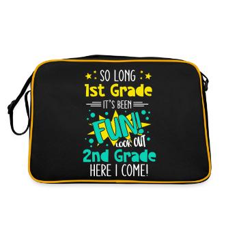 2nd Grade Elementary School Funny Saying Young School - Retro Bag - black/gold - Back