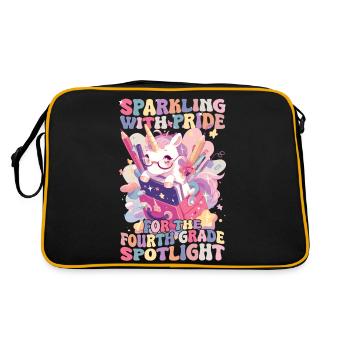 Pétillant de fierté 4e année fille licorne - Sac Retro - noir/or - Dos