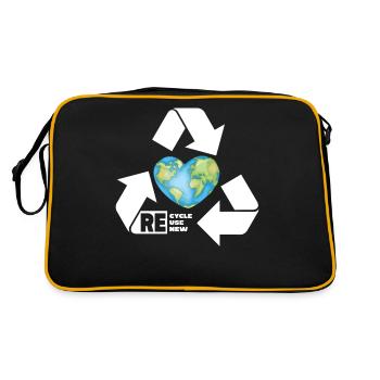 Recycler Logo Recycler Symbole Jour de la Terre - Love - Sac Retro - noir/or - Dos