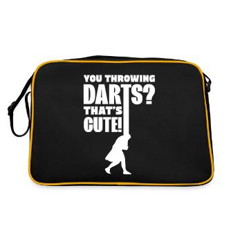 You Throwing Darts That's Cute Caber Tossing - Retro Tasche - Schwarz/Gold - Hinten