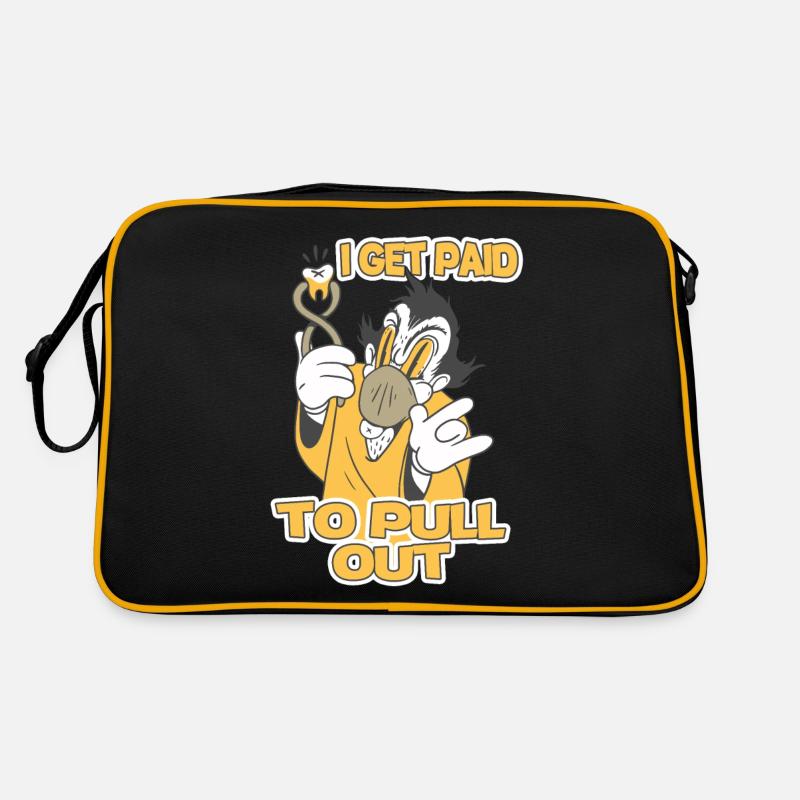 Zahnfee Humorvolle Spruchkunst - Retro Tasche - Schwarz/Gold