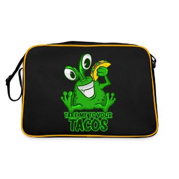 Take Me To Your Tacos T-Shirt Drôle Vert Espace - Sac Retro - noir/or - Dos