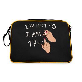 Im Not 18, I Am 17 Plus 1 Middle Finger, 18th - Retro Bag - black/gold - Back