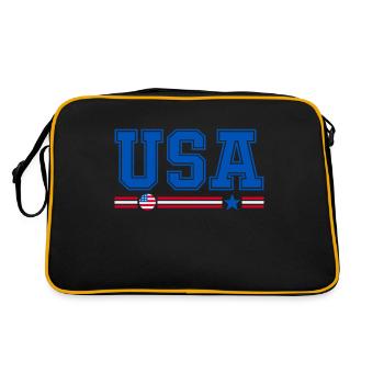 USA drapeau et emblème des Etats unis. Supporters - Sac Retro - noir/or - Dos