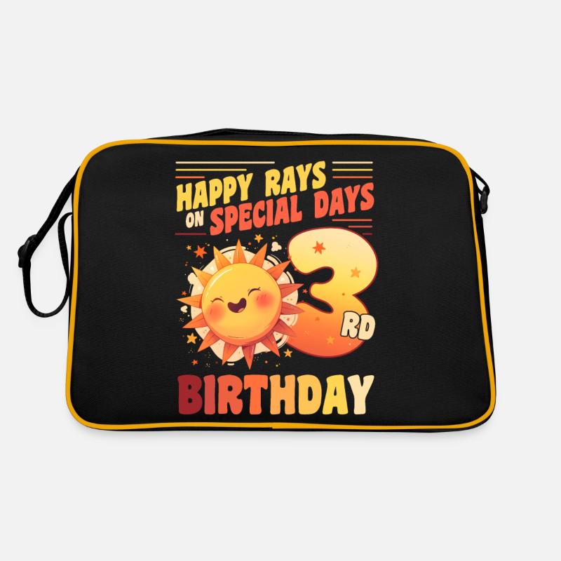 Happy Rays On Special Days 3rd Birthday 3 Years Retro Bag