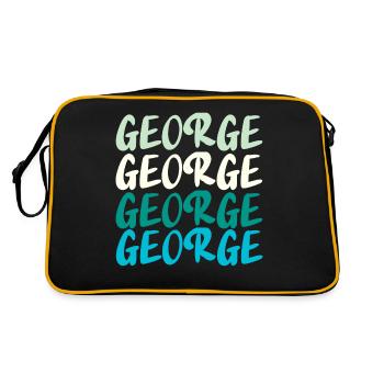 George Name Pettern pastel - Retro Tasche - Schwarz/Gold - Hinten