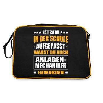Hättest In Der Schule Aufgepasst Anlagenmechaniker - Retro Tasche - Schwarz/Gold - Hinten